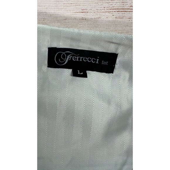 Ferrecci Mens L Pink Gray Swirl Vest Set Bow Tie Long Tie Formal Wedding New - Picture 3 of 7